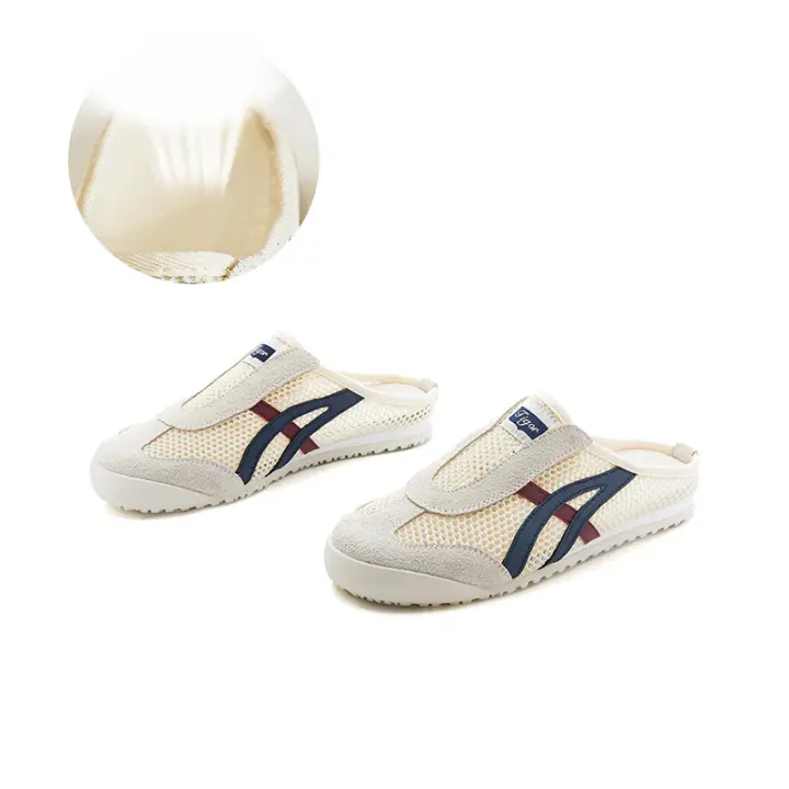 Bolsa de cuero cabeza zapatillas nuevo fondo plano transpirable deportes medio arrastre de las mujeres casual versátil retro sandalias - 1