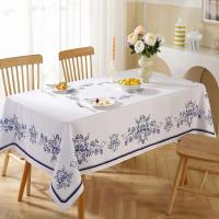 Mantel impermeable rectangular de primavera de verano, azul y blanco alternados, decoración de mesa de boda, hogar, cocina, restaurante - details 0