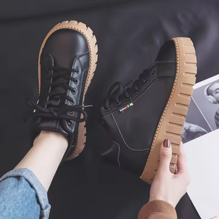 Pequeño zapato blanco chica estudiante único nuevo ins versión coreana alto top plataforma casual zapatos de mujer zapatos de au - 1