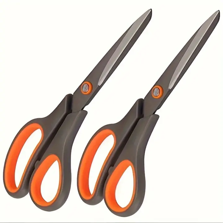 [1 tijeras antiadherentes de titanio] 1 pieza, tijeras antiadherentes de titanio de 8 ", tijeras profesionales de acero inoxidable para todo uso, agarre suave cómodo, tijeras rectas para manualidades de oficina para el hogar escolar DIY - 1