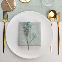 Juego de 4 servilletas de tela para coser bordes, tela suave de algodón de gasa verde salvia para decoración de mesa, bodas, cenas de Navidad, fiestas y vacaciones - details 0
