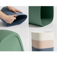 Cubo de basura de plástico para baño, papelera pequeña para oficina, papelera moderna para dormitorio, sala de estar, color rosa - details 11