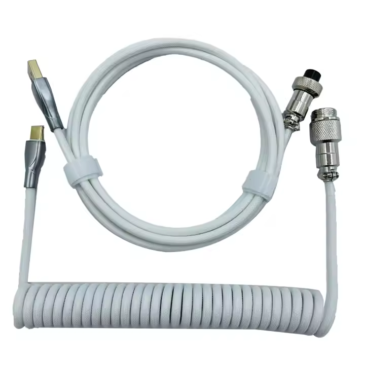 Cable de teclado para juegos en espiral retráctil, conector resistente - 1
