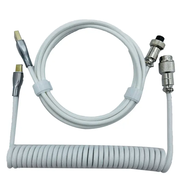 Accesorios de teclado, Cable de teclado en espiral retráctil para juegos, conector resistente - 1