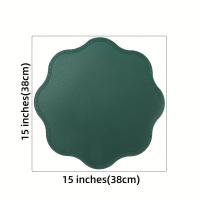 Juego de Manteles Redondos Individuales de Lujo Manteles de Mesa de Piel Sintética con Almohadillas - details 1