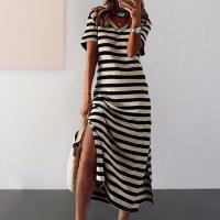 Vestidos de Verano 2023 para Mujeres de Talla Grande Vestidos Casuales a Rayas con Cuello en V - details 7