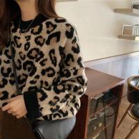 Suéteres de punto para mujer, Jersey holgado Vintage de estilo perezoso, blusa para mujer, jerséis con cuello redondo para otoño e invierno 2024 - details 7