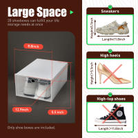 Organizador de Zapatos de Plástico Transparente Plegable Almacenamiento de Espacio Saving para el Hogar Caja de Almacenamiento de Muebles y Organización - details 12