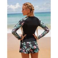 Conjunto de tankini para mujer, manga larga, ropa de playa para deportes de surf, traje de baño de dos piezas con pantalones cortos, 2025 - details 6