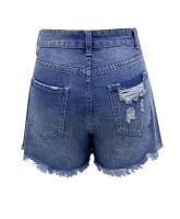 Nuevos y cómodos pantalones cortos de mezclilla ripp con borlas hechas a mano de estilo europeo y americano para mujer en 2025 - details 1