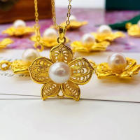 Elegante Collar de Perlas de Agua Dulce Natural de 18K Oro Certificado Longitud de 45cm - details 1
