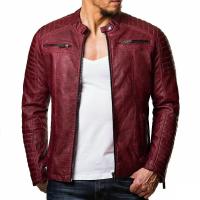 Chaqueta de Cuero para Ciclismo para Hombres A Prueba de Viento y Lluvia, Estilo Casual Hip-Hop - details 3