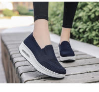 Zapatillas de tenis deportivas para mujer, zapatos cómodos de suela gruesa ligera, sin cordones, de malla transpirable, para caminar al aire libre - details 22