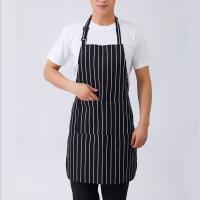 Delantal de Chef con cuello Halter resistente a las manchas, tela de Catering, babero de cocina para el hogar, rayas - details 6