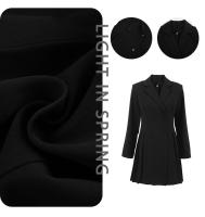 Traje negro elegante estilo maduro vestido acampanado moda mujer Otoño Invierno nueva colección - details 2