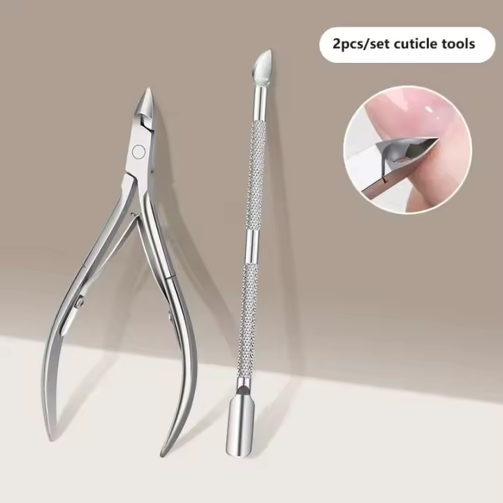 Kit de manicura con queratina, tijeras para piel muerta, alicates, limas para uñas y propulsores de queratina, 4/2 piezas - 1