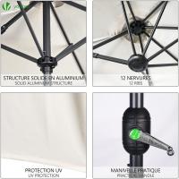 Parasol Rectangular de Protección UV50+ Ideal para Jardín, Plaza, Playa, Piscina Doble Blanco - details 3