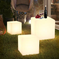 Cordless LED Cube Chair Light With Remote Control, Color Changing, USB Rechargeable Waterproof Cube Floor-Standing Lamp For Home - details 1