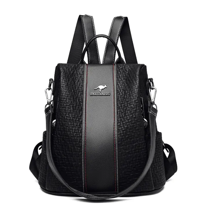 Mochila antirobo de cuero para Mujer, bolsos escolares de gran capacidad, bolsos de viaje, diseñador de lujo, moda - 1