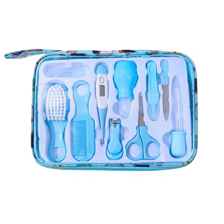 Set de Cuidado para Bebés 10pcs Limpiador de Nariz Herramientas de Seguridad Juego de Higiene para Recién Nacidos Tijeras Cortador de Uñas y Cabello - 1