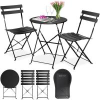 3 Piezas con 2 sillas Plegables, Juego de Muebles de balcón, Muebles de jardín, Muebles de jardín, Muebles de jardín, Muebles de jardín, Mesa de Metal - details 0