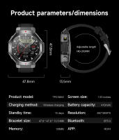 Relojes mujer inteligentes TR3MAX Bluetooth exterior deporte hombre reloj - details 16