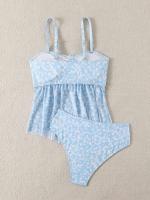 Tankini con volantes de dos piezas para mujer, traje de baño con tiras, traje de baño con cordón, ropa de baño para mujer, ropa de playa 2025 - details 1