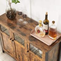 Aramrio de Almacenamiento, Aparador con Puertas de Cristal, para Comedor, Salón, Cocina, Estilo Industrial, Marrón Rústico y Negro - details 8