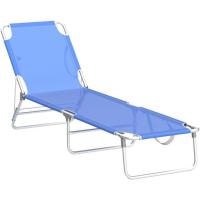 2 Tumbonas Jardín Exterior |   Ligera Plegable y Reclinable |   3 Posiciones |   para Playa Camping Piscina Terraza o Jardín Azul - details 4