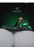 Zapatillas de tiburón con luz nocturna de calabaza de Halloween para mujer, sandalias luminosas, toboganes creativos antideslizantes para el hogar para pareja, Chanclas de exterior para hombres - details 3