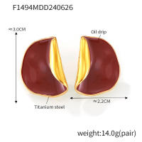 Pendientes de lustrous para las mujeres,316L pendientes colgantes de Maple inoxidable - details 8