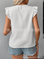 Blusa de manga corta de ganchillo para mujer 2025 Ence Bohemia Transparente Moda Primavera-Verano - details 12