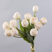 Ramas de tulipán artificiales de 7 cabezas, flor de tulipán de seda hecha a mano de tacto Real, flores falsas realistas, decoración del banquete de boda - details 5