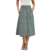 Falda elástica plisada estampada de cintura alta a rodilla para mujer, moda, fiesta, verano, 2024 - details 9
