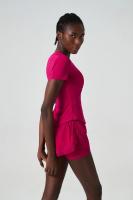 Conjunto deportivo de dos piezas para mujer, ropa deportiva corta de Color liso, transpirable, secado rápido, traje para correr - details 7
