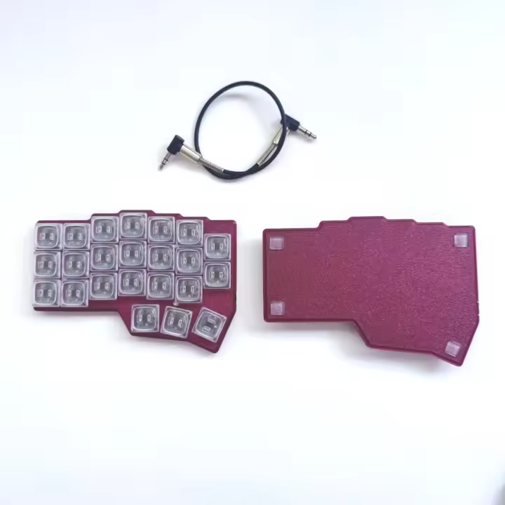 Kit de Teclado Corne V4.1 Bajo Perfil con Interruptores Kailh Choc V1 Teclado de Cuerno Personalizado con Conexión Inalámbrica, Intercambio de Teclas (HotSwap), RGB, Compatible con Vial - 1