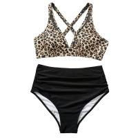Bikini de Cintura Alta para Mujer 2024 Traje de Baño de Rayas con Cuello en V - details 15