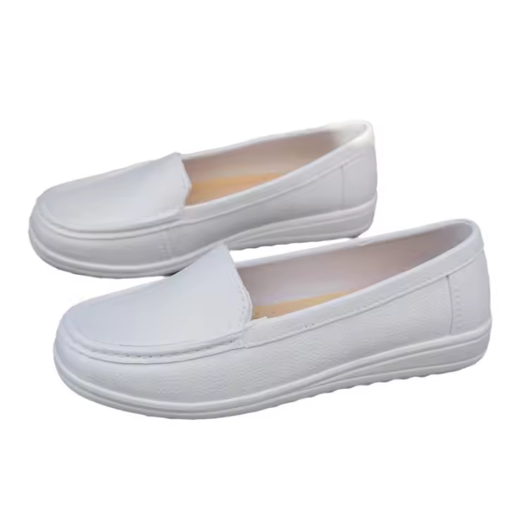 Zapatos de enfermera blancos con tacón de cuña para mujer, suela suave, informales, cómodos, planos, antideslizantes, para verano - 1