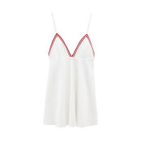 BUNO-nuevo producto de primavera, Vestido corto con tirantes y escote en V profundo de corte bajo para chica picante, esponjoso y acanalado en contraste - details 2