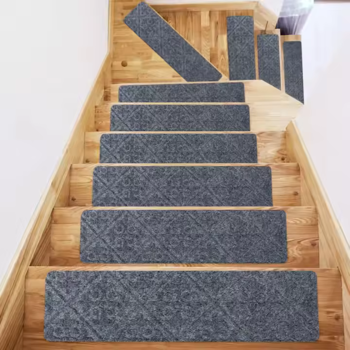 Alfombra de entrada absorbente de agua, antideslizante, reutilizable, autoadhesiva, de seguridad, silenciosa, para escaleras, almohadilla para escalones, alfombra para suelo - 1