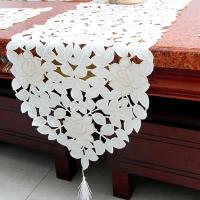 Mesa con bordado floral retro blanco, alfombra Ense, mantel de algodón hueco, decoración de mesa de comedor para el hogar, fiesta de boda - details 19