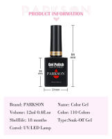 Parkson-Juego de esmaltes en Gel para uñas, barniz semitransparente de 12ML, para arte de uñas, laca en Gel UV LED, 2 piezas colores - details 1