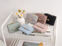 Nueva cartera corta para mujer estilo coreano y japonés Nicheinsminimalista hebilla plegable Simple monedero para estudiante - details 0