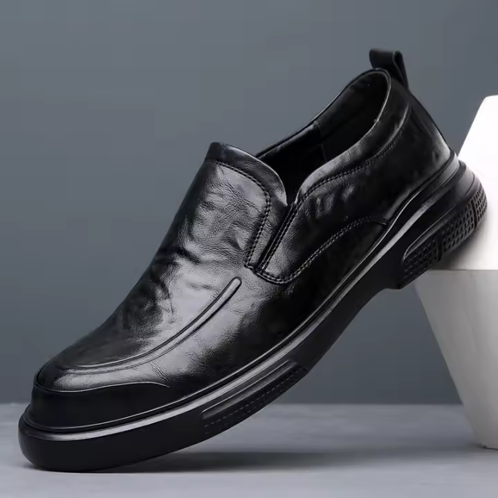 Nuevos zapatos de cuero para hombres zapatos de cuero casuales transpirables de negocios de un pedal - 1