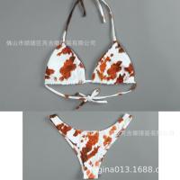 Nuevo traje de baño con cabeza de lobo para mujer, Bikini Sexy con estampado dividido de cintura alta - details 13