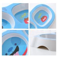 Cuencos dobles de plástico multiusos para alimentación de mascotas, dispensador alimentador de gato antideslizante de dibujos animados, contenedor portátil antigolpes para cuenco de comida para perros - details 6