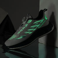 Malla Correr Zapatos Hombres Cien Casual Zapatillas Transpirable Absorción De Choque Con Luminoso - details 8