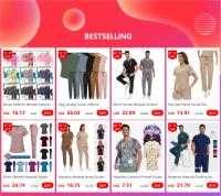 Top exfoliante con cuello en V + pantalón médico, ropa de enfermería, uniformes médicos de S-3XL, disfraz de médico de dentista de manga corta, Tops y pantalones de enfermera - details 0