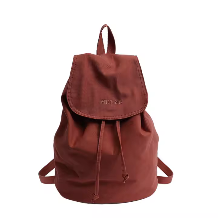 Mochilas coreanas simples de nailon de gran capacidad, bolsos de hombro de nailon para la universidad, mochila escolar ligera de Color sólido para estudiantes, hombres y mujeres - 1