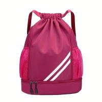 Mochila deportiva SEYATULLH con cordón - Poliéster duradero, multicámara para gimnasio, yoga, correr, baloncesto y fútbol - Negro con detalles blancos y rayados, correas de hombro ajustables, ideal para viajes y actividades al aire libre. - details 12